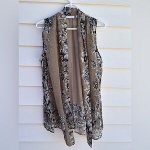 Susan Graver Beige Floral Vest
